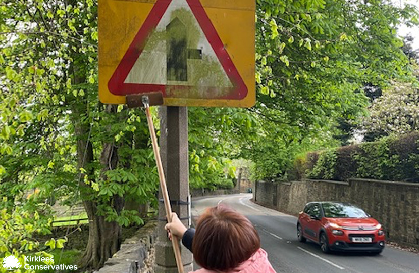 Cllr Vivien Lees-Hamilton hands on road safety