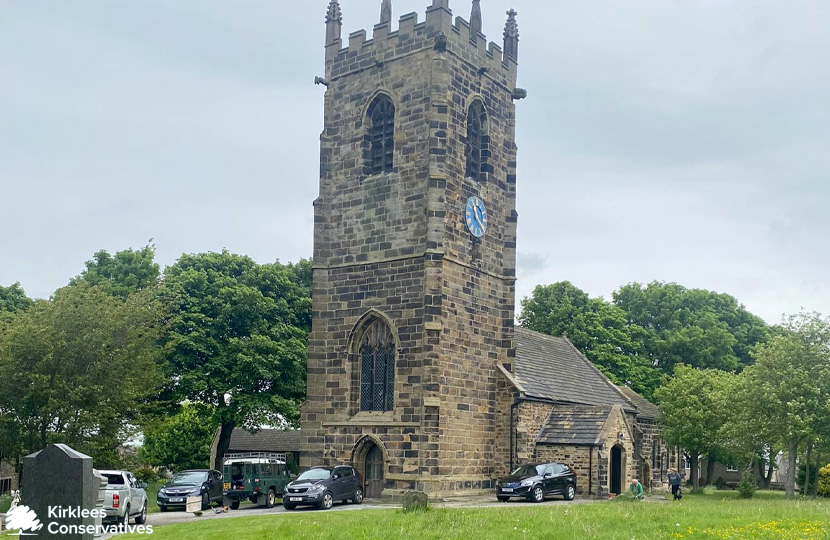 Cllrs Tim Bamford and Michael Watson helping tidy St Michael's Church