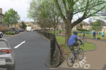 An artist's impression of Oak Road at Bradley, which will be made one-way to funnel traffic from the A62 Leeds Road to Bradley Road