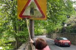 Cllr Vivien Lees-Hamilton hands on road safety